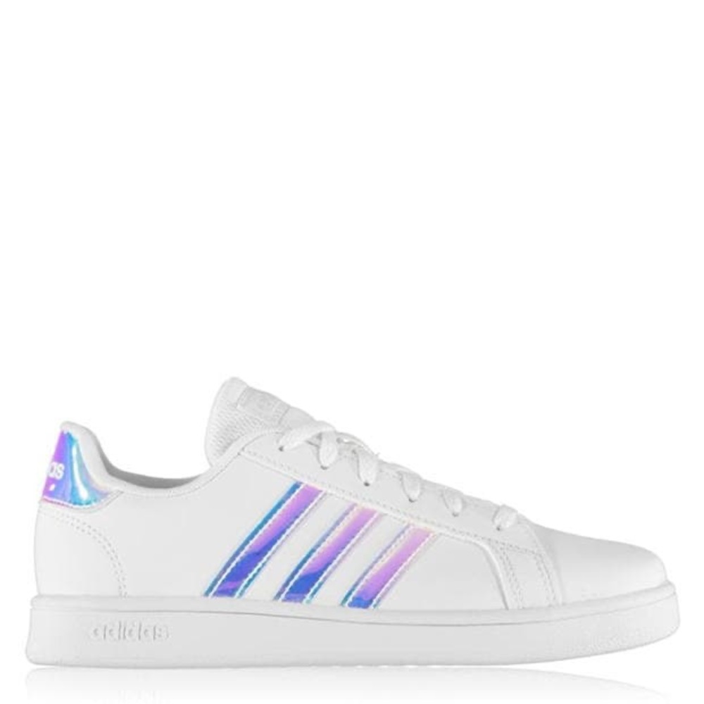adidas Women's Grand Court White and Iridescent Sneakers